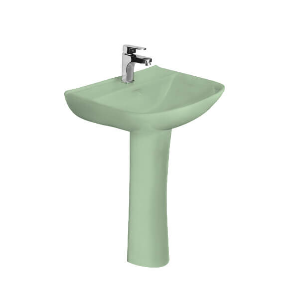HCG Alea LF70L AG green long pedestal lavatory
