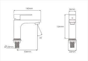 HCG Vita LF3203PX NC Wash Basin Faucet
