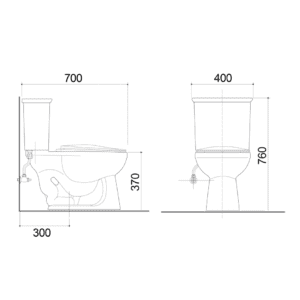 Monet CS4335B water closet- technical drawing