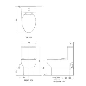 C333H toilet technical drawing