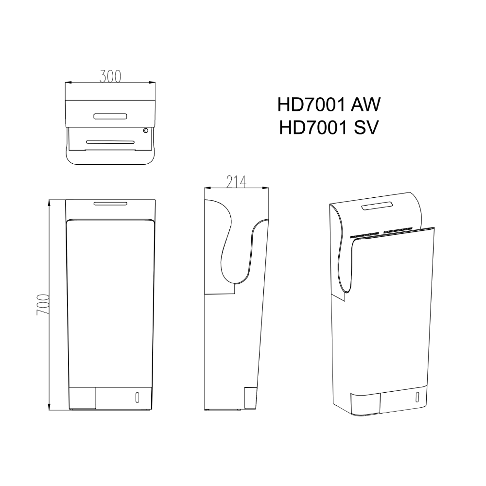 HCG HD7001 automatic hand dryer and UB sterilizer