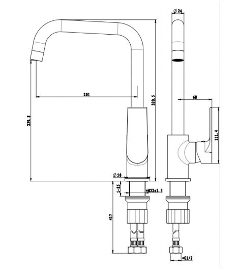 KF56421PX BK-Technical Drawing